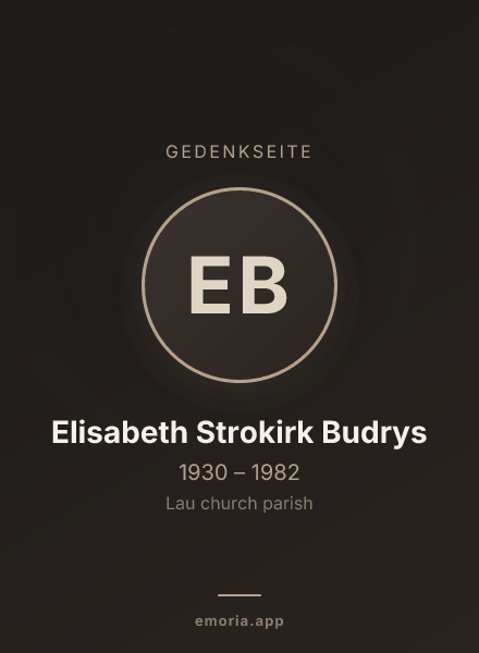 Gedenkportrait von Elisabeth Strokirk Budrys