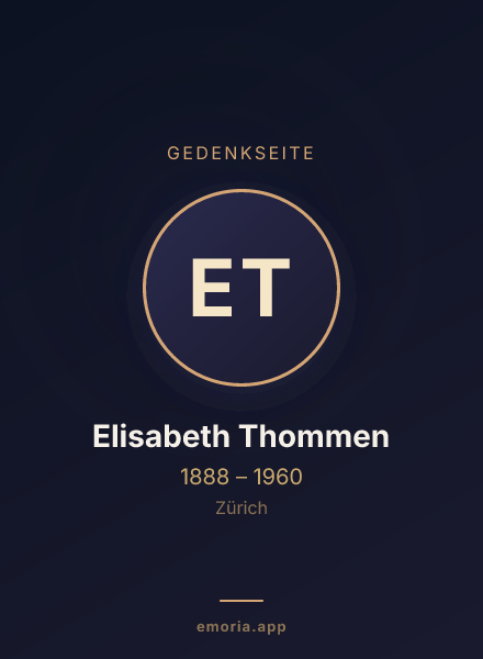 Gedenkportrait von Elisabeth Thommen