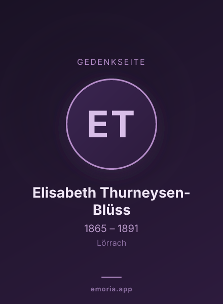 Gedenkportrait von Elisabeth Thurneysen-Blüss