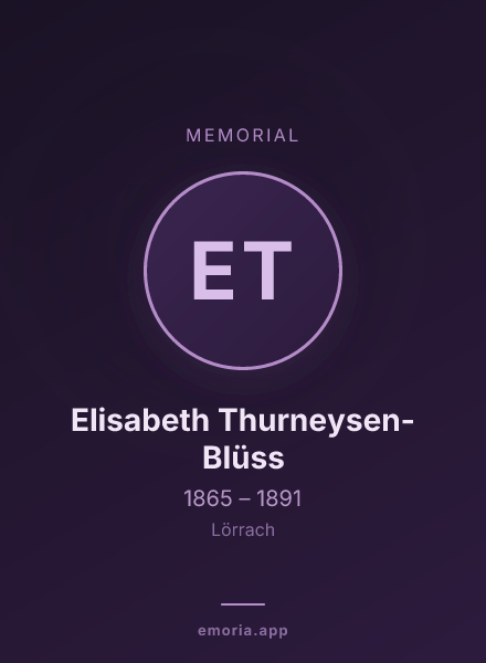 Memorial portrait of Elisabeth Thurneysen-Blüss