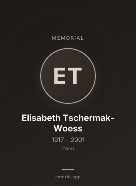Memorial portrait of Elisabeth Tschermak-Woess