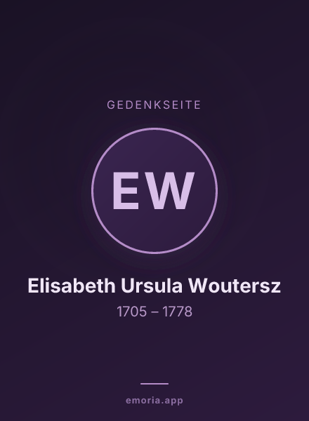Gedenkportrait von Elisabeth Ursula Woutersz
