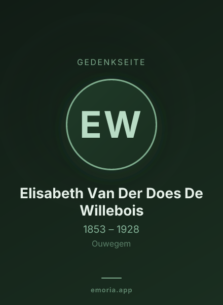 Gedenkportrait von Elisabeth Van Der Does De Willebois