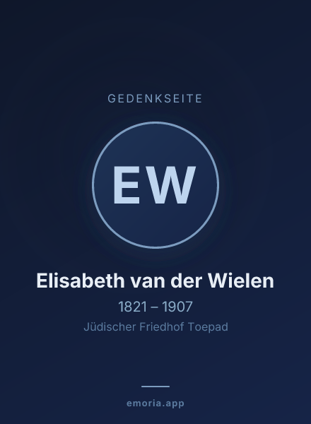 Gedenkportrait von Elisabeth van der Wielen
