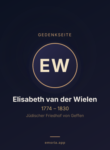 Gedenkportrait von Elisabeth van der Wielen