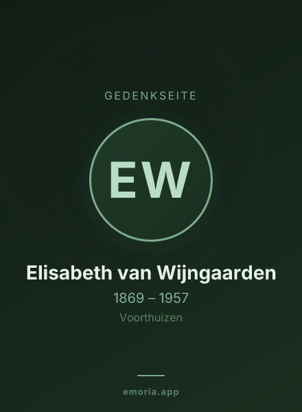 Gedenkportrait von Elisabeth van Wijngaarden