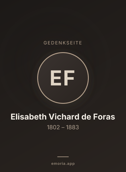 Gedenkportrait von Elisabeth Vichard de Foras