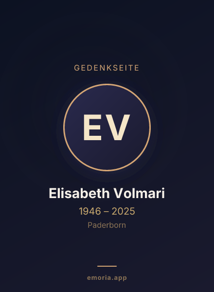 Gedenkportrait von Elisabeth Volmari