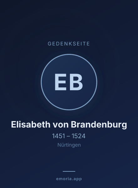 Gedenkportrait von Elisabeth von Brandenburg