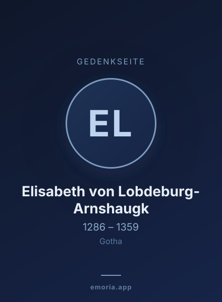 Gedenkportrait von Elisabeth von Lobdeburg-Arnshaugk
