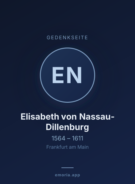 Gedenkportrait von Elisabeth von Nassau-Dillenburg
