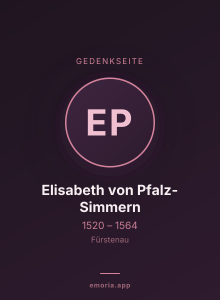 Gedenkportrait von Elisabeth von Pfalz-Simmern