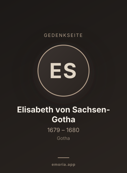Gedenkportrait von Elisabeth von Sachsen-Gotha