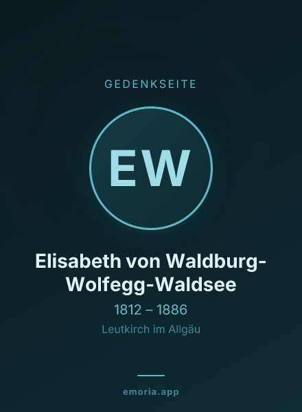 Gedenkportrait von Elisabeth von Waldburg-Wolfegg-Waldsee