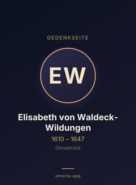 Gedenkportrait von Elisabeth von Waldeck-Wildungen