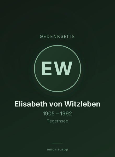 Gedenkportrait von Elisabeth von Witzleben