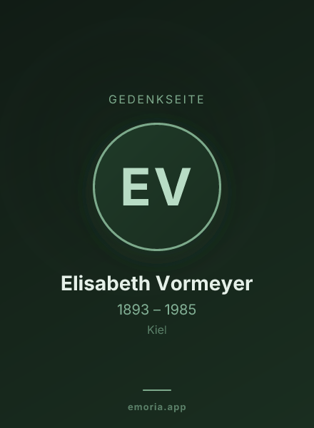 Gedenkportrait von Elisabeth Vormeyer