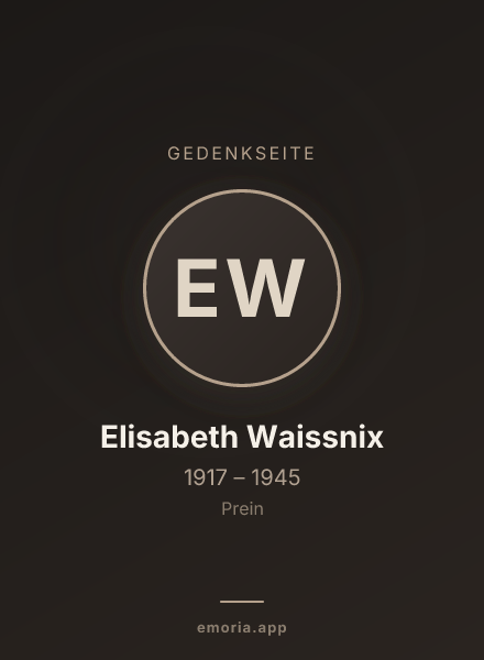 Gedenkportrait von Elisabeth Waissnix