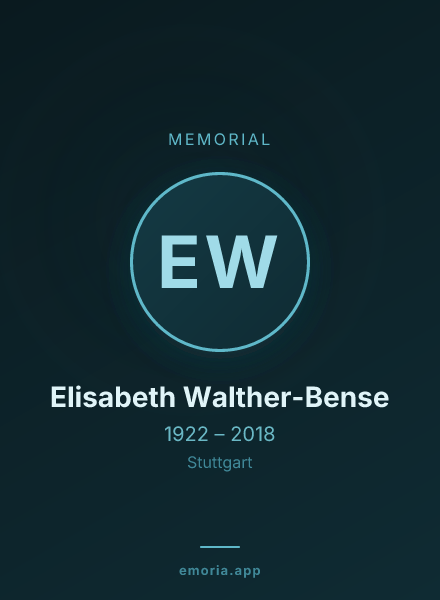 Memorial portrait of Elisabeth Walther-Bense