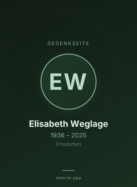 Gedenkportrait von Elisabeth Weglage