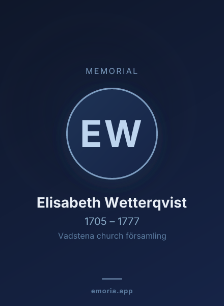 Memorial portrait of Elisabeth Wetterqvist