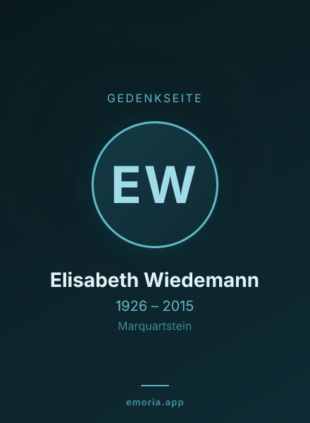 Gedenkportrait von Elisabeth Wiedemann