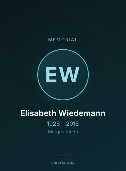 Memorial portrait of Elisabeth Wiedemann