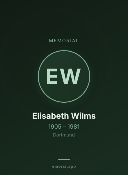 Memorial portrait of Elisabeth Wilms