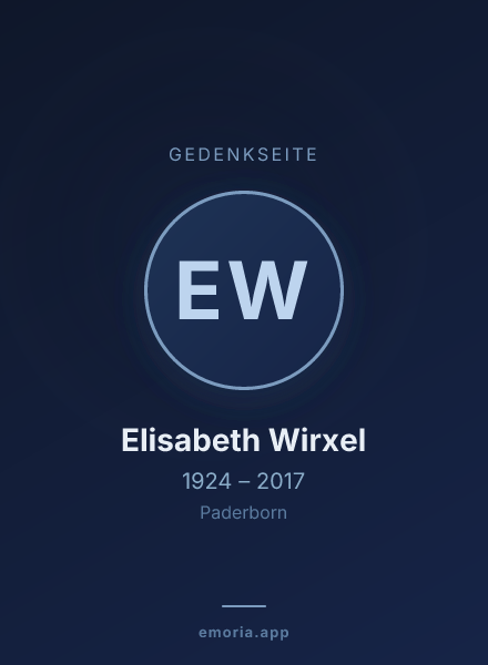 Gedenkportrait von Elisabeth Wirxel