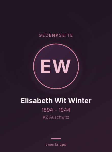 Gedenkportrait von Elisabeth Wit Winter