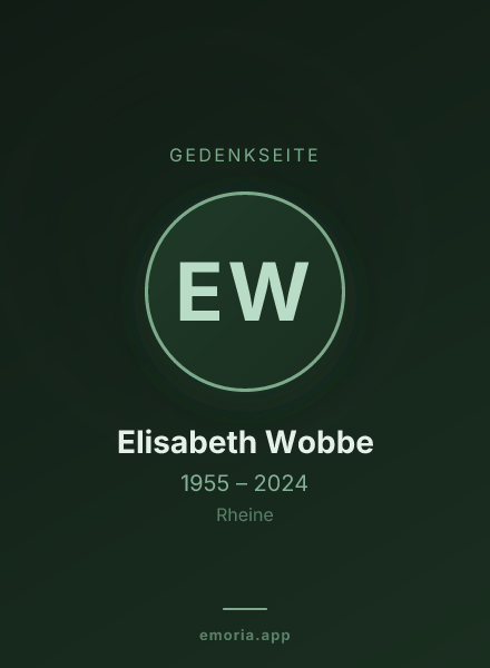 Gedenkportrait von Elisabeth Wobbe