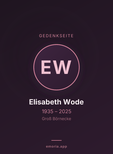 Gedenkportrait von Elisabeth Wode