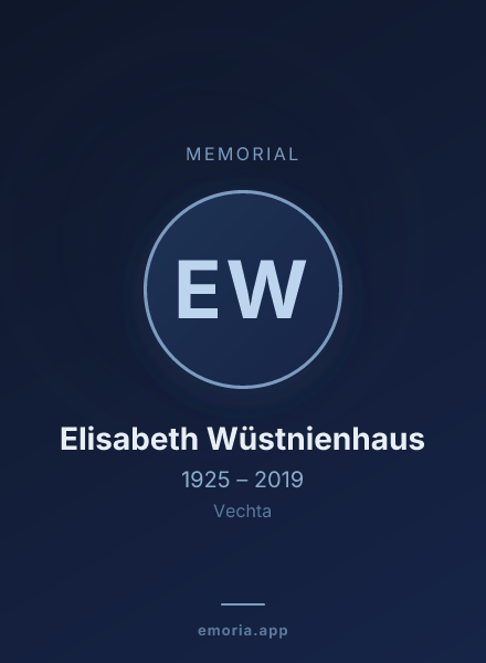 Memorial portrait of Elisabeth Wüstnienhaus