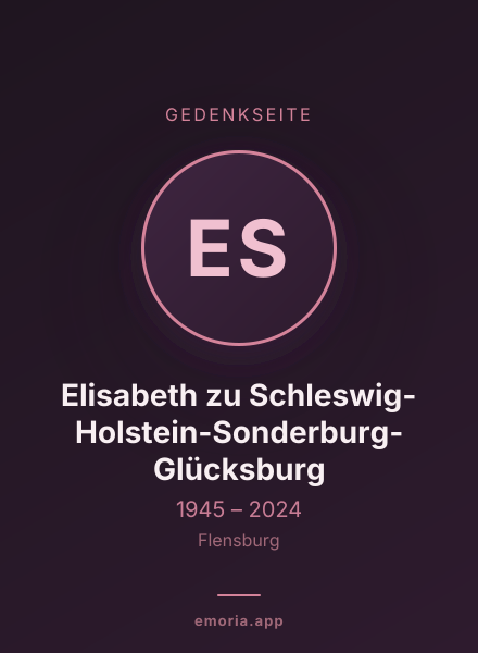 Gedenkportrait von Elisabeth zu Schleswig-Holstein-Sonderburg-Glücksburg