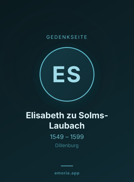 Gedenkportrait von Elisabeth zu Solms-Laubach