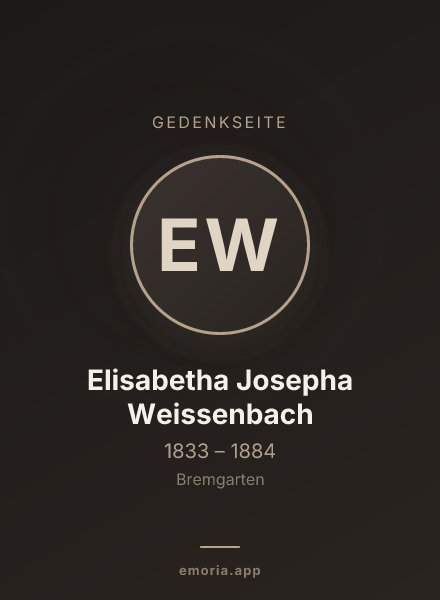 Gedenkportrait von Elisabetha Josepha Weissenbach