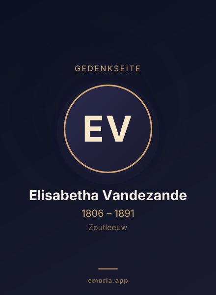 Gedenkportrait von Elisabetha Vandezande