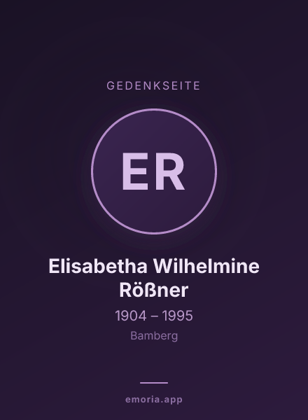 Gedenkportrait von Elisabetha Wilhelmine Rößner