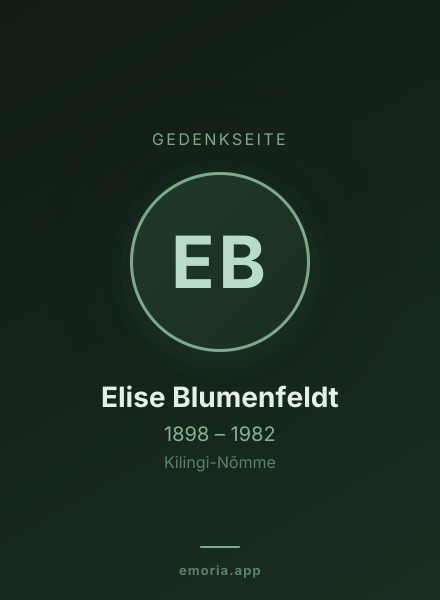 Gedenkportrait von Elise Blumenfeldt