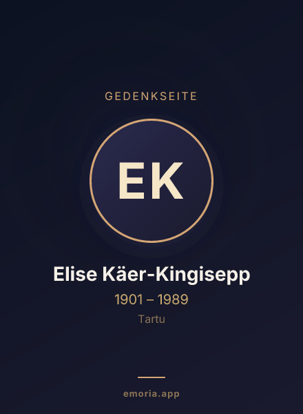 Gedenkportrait von Elise Käer-Kingisepp