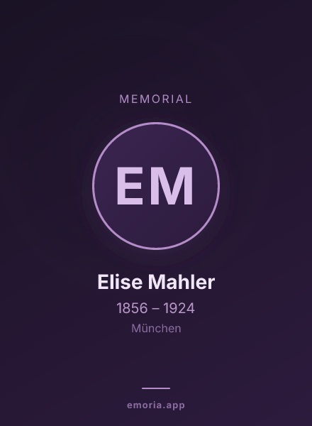 Memorial portrait of Elise Mahler