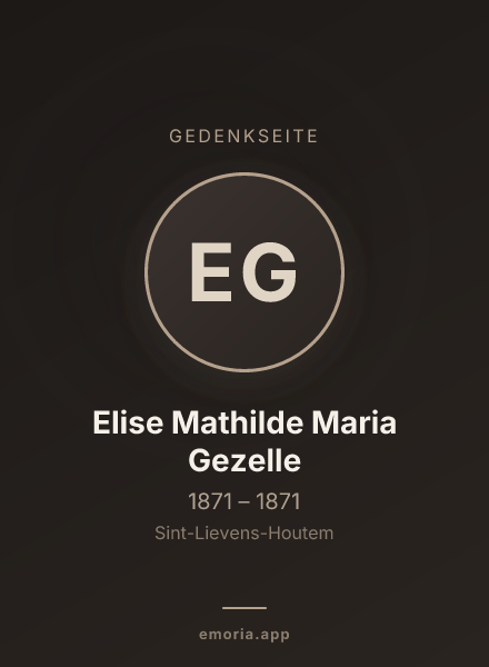 Gedenkportrait von Elise Mathilde Maria Gezelle