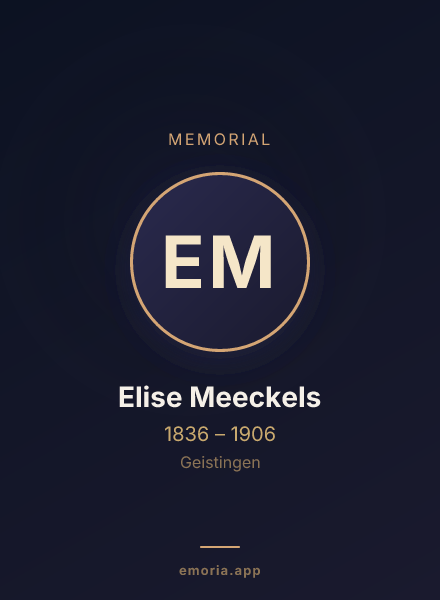 Memorial portrait of Elise Meeckels