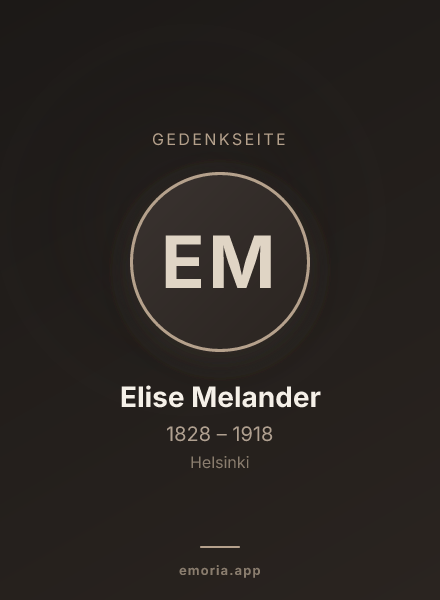 Gedenkportrait von Elise Melander