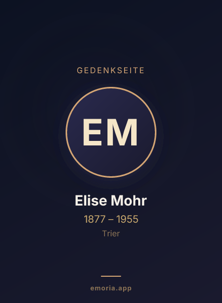 Gedenkportrait von Elise Mohr