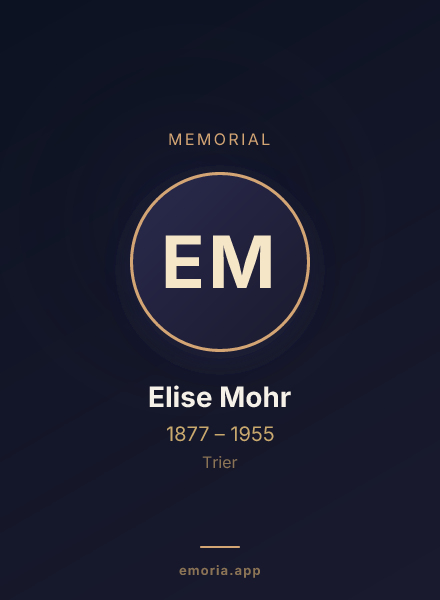 Memorial portrait of Elise Mohr