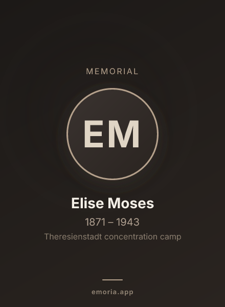 Memorial portrait of Elise Moses