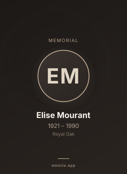 Memorial portrait of Elise Mourant