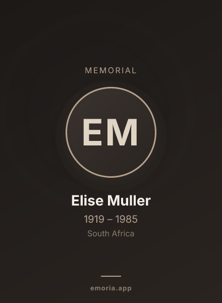 Memorial portrait of Elise Muller