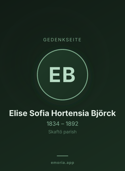 Gedenkportrait von Elise Sofia Hortensia Björck
